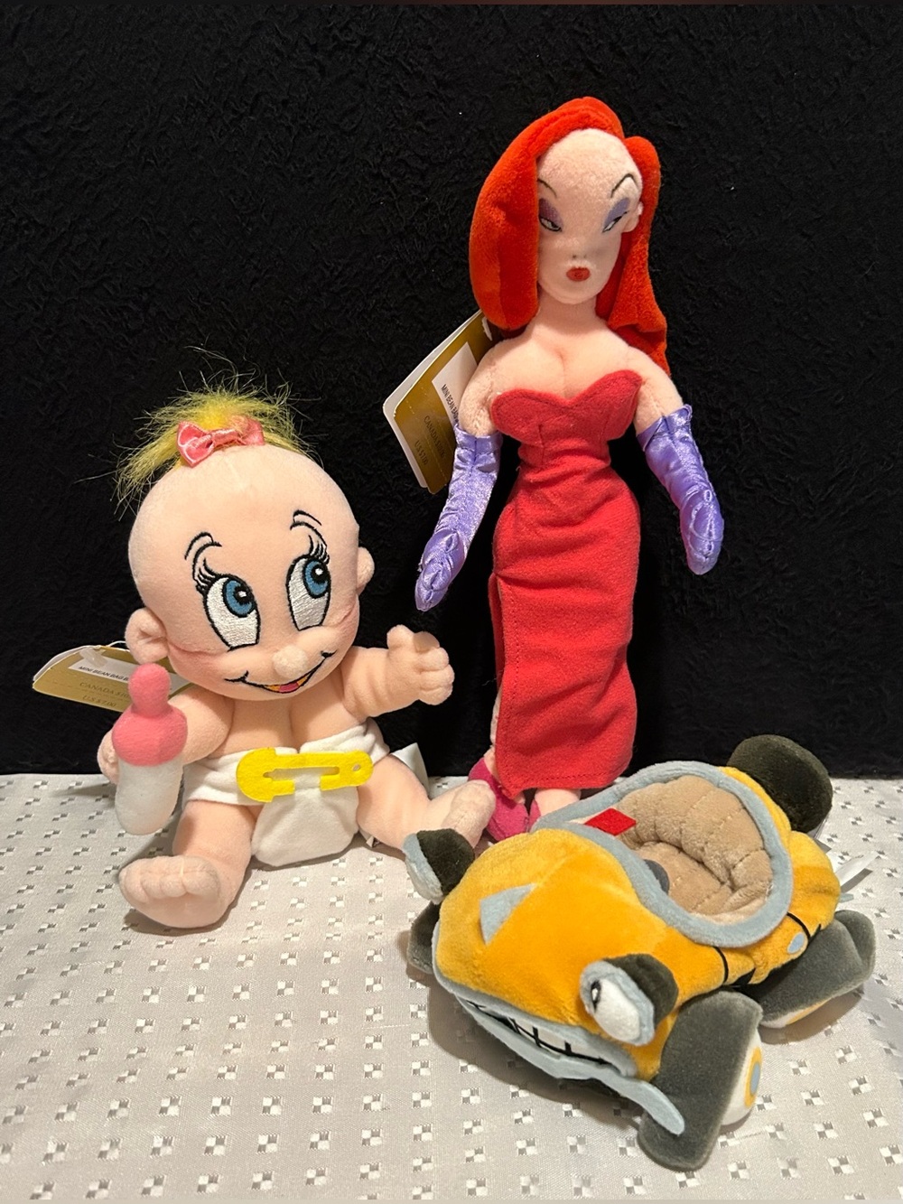 The Disney Store Bean Bag Jessica ,Baby Herman ,Benny WHO FRAMED ROGER RABBIT